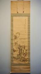 chinesische Landschaft aus dem 18. Jahrhundert:: Tinte auf Seidenrolle:: Gemälde