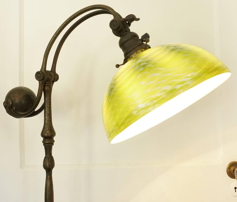 Tiffany Studios Damascene Bronze Counter Balance Floor Lamp at 1stDibs