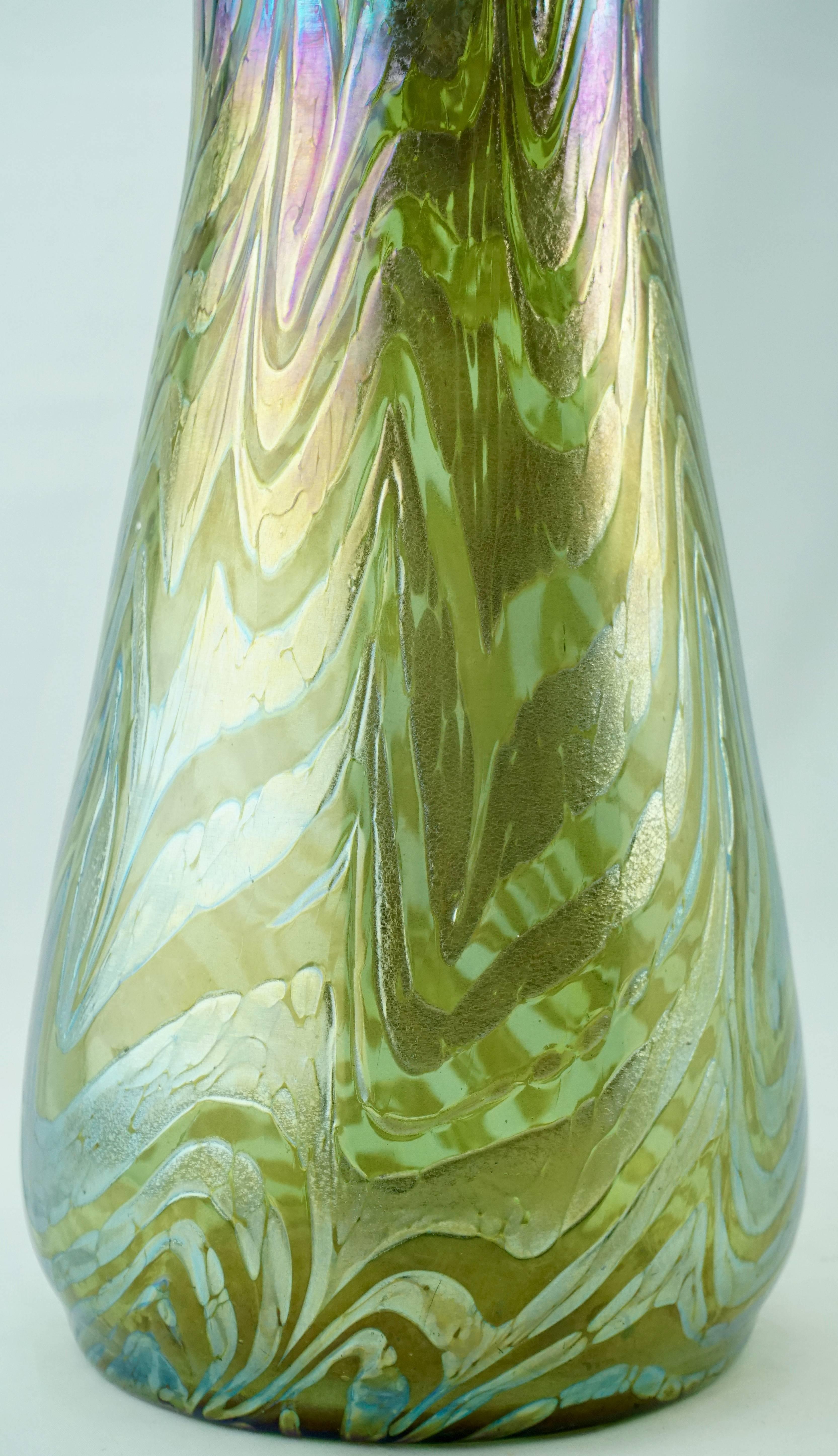Czech Loetz Austria Large Art Nouveau Phaenomen Iridescent Vase