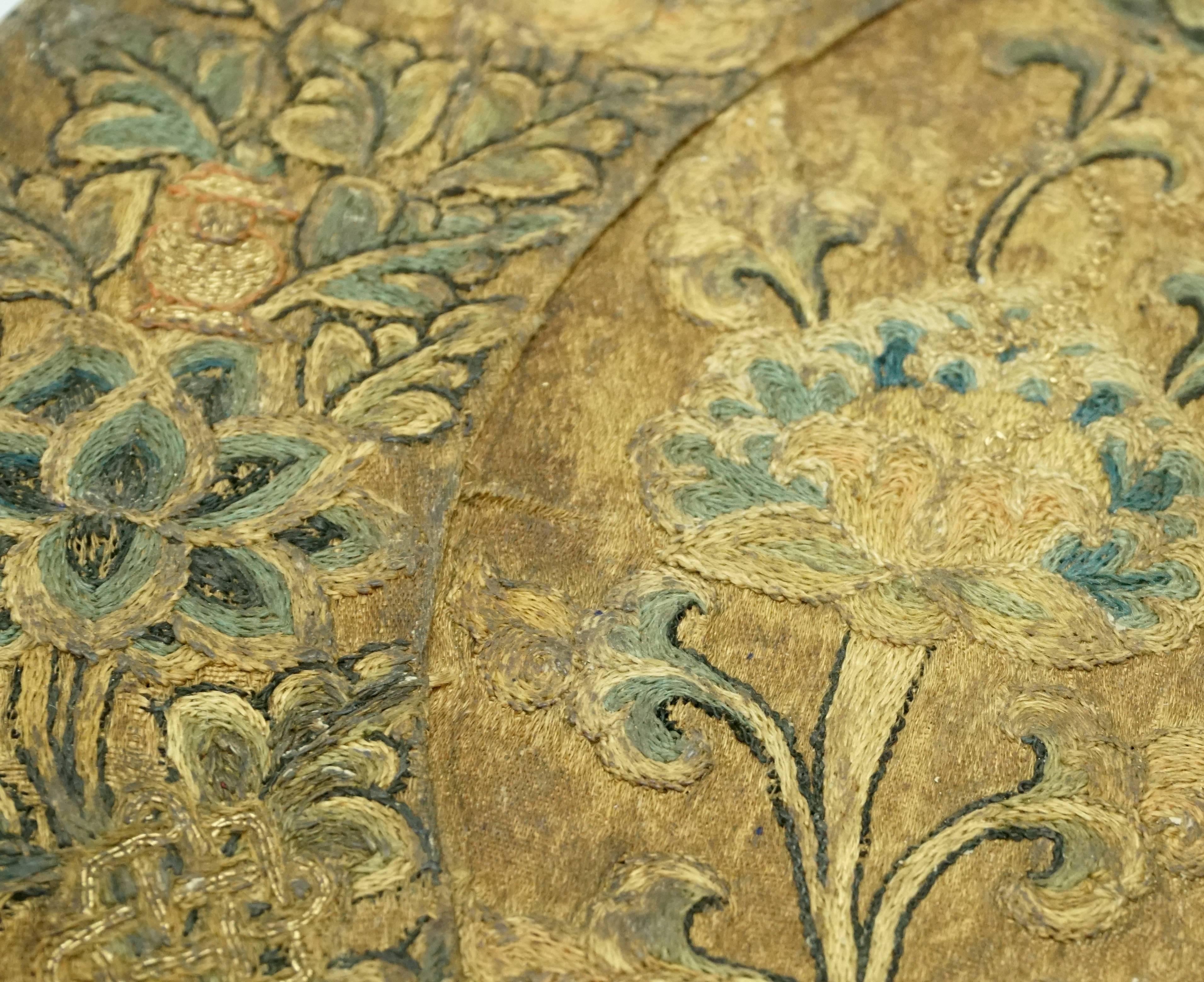 17th Century Tibetan Embroidered Silk and Wood Carved Buddha Stupa 2