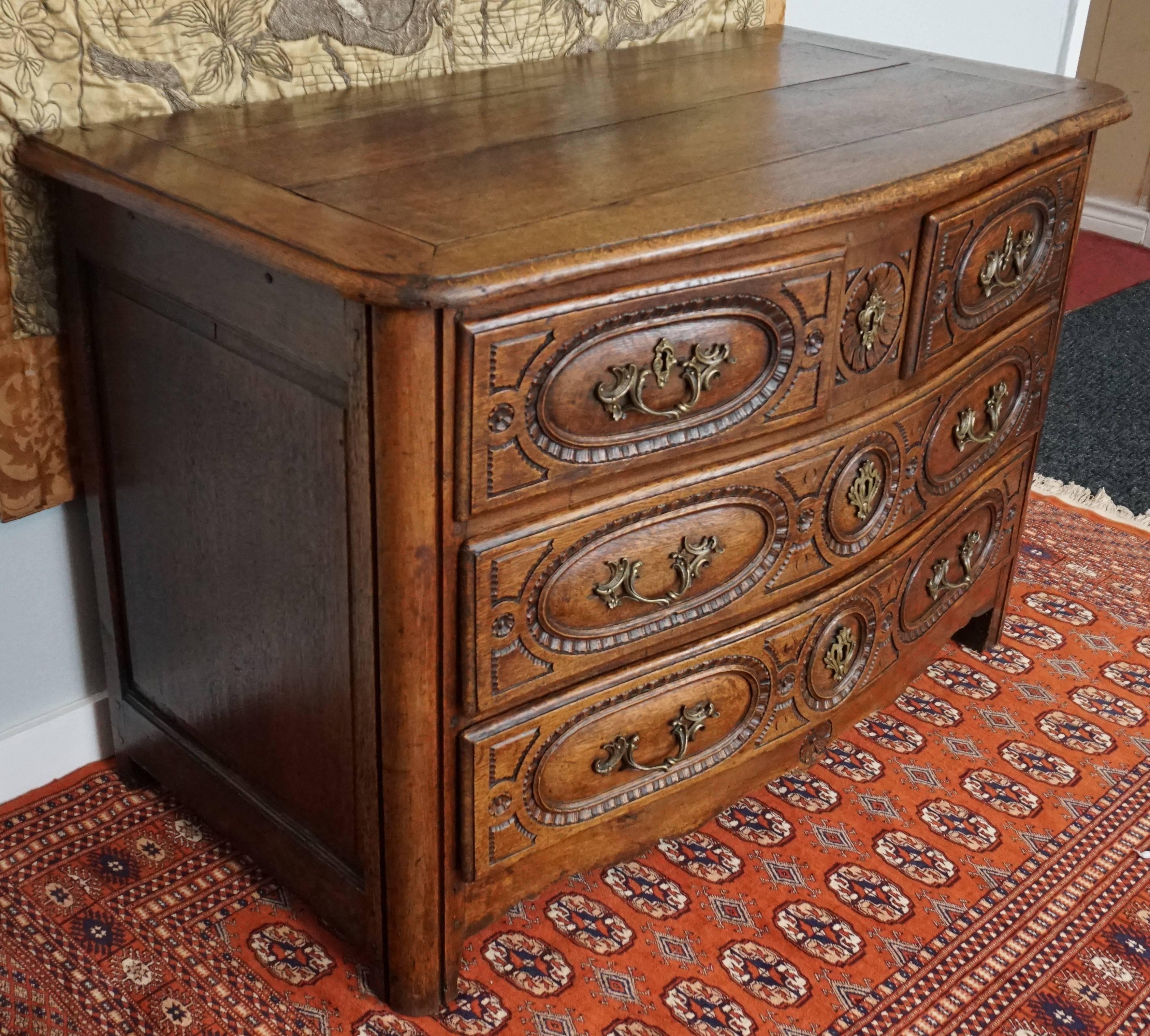 Late 18th Century Louis XV French Provincial Oak 18th Century Commode Chest