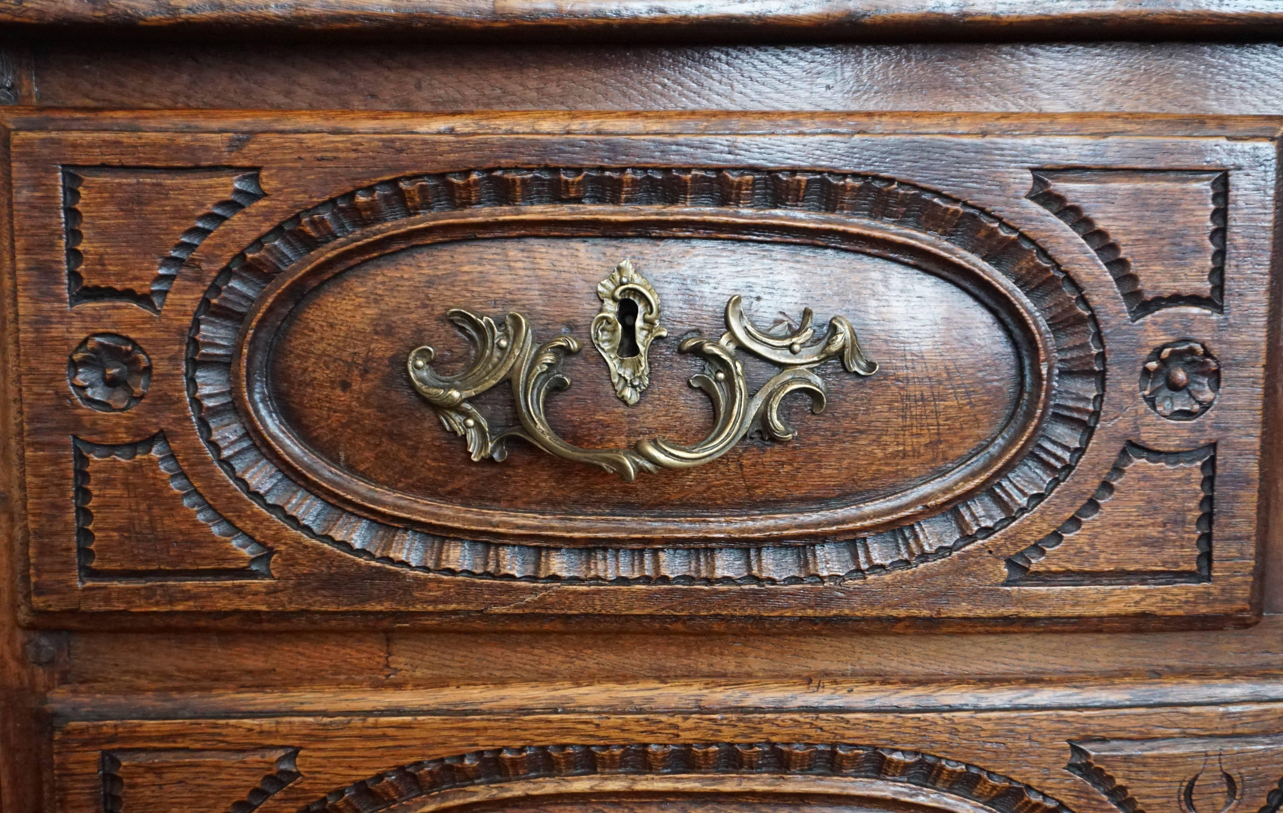 Louis XV French Provincial Oak 18th Century Commode Chest 1
