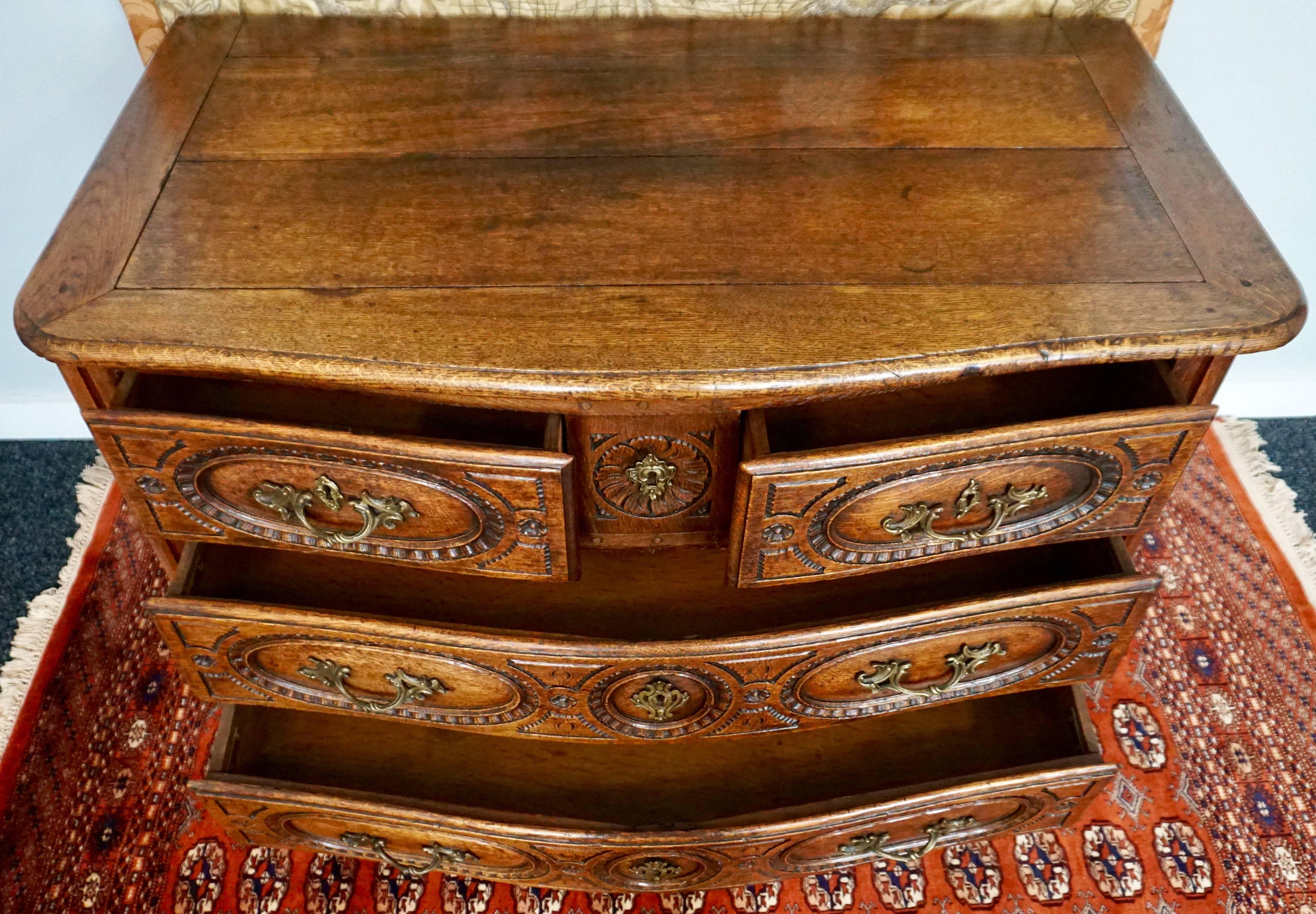 Louis XV French Provincial Oak 18th Century Commode Chest 2