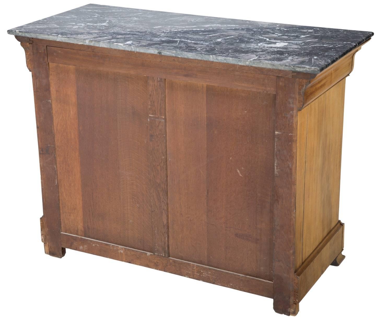 Louis Philippe French Mahogany and Black Marble Commode Chest 2