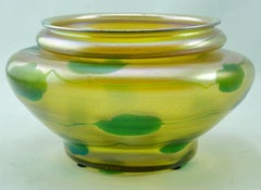 Tiffany Studios Favrile Leaves Hearts and Vines Fat Low Vase