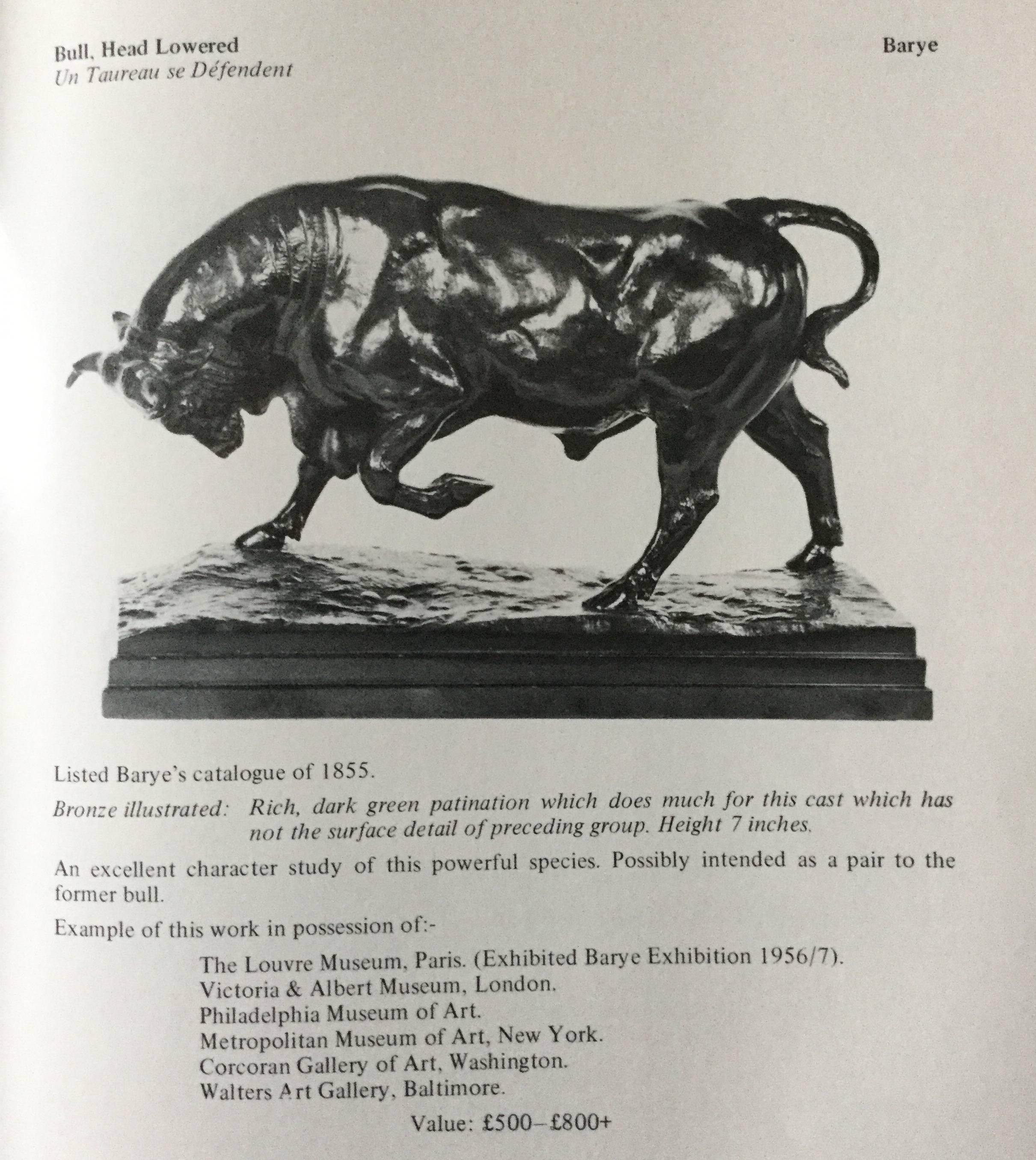 Antoine Louis Barye Bronze Bull F. Barbedienne Fondeur, circa 1876 1