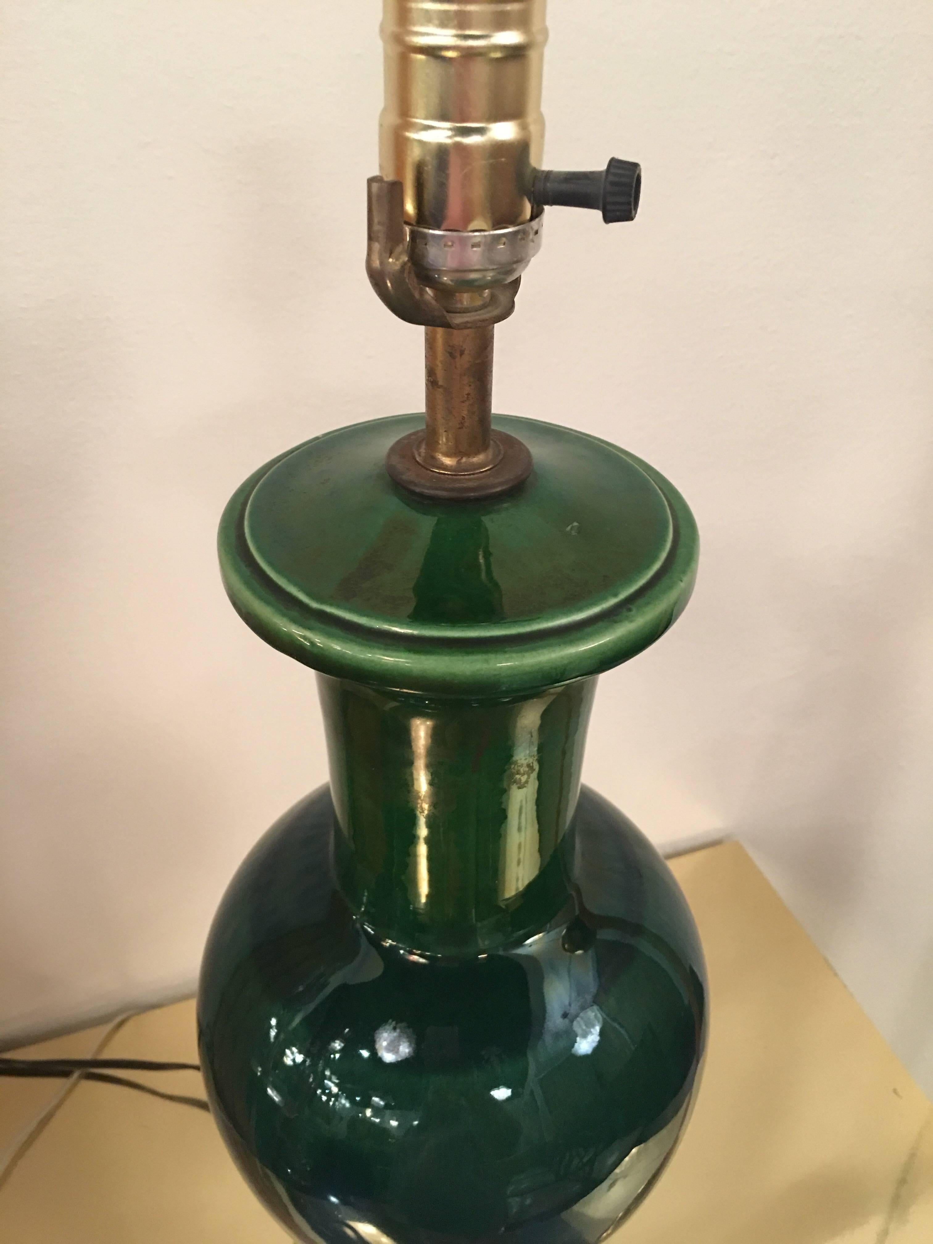 vintage drip glaze lamp