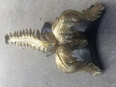 Vintage Brass Palm Tree Coffee Cocktail Table Tropical Palm Beach