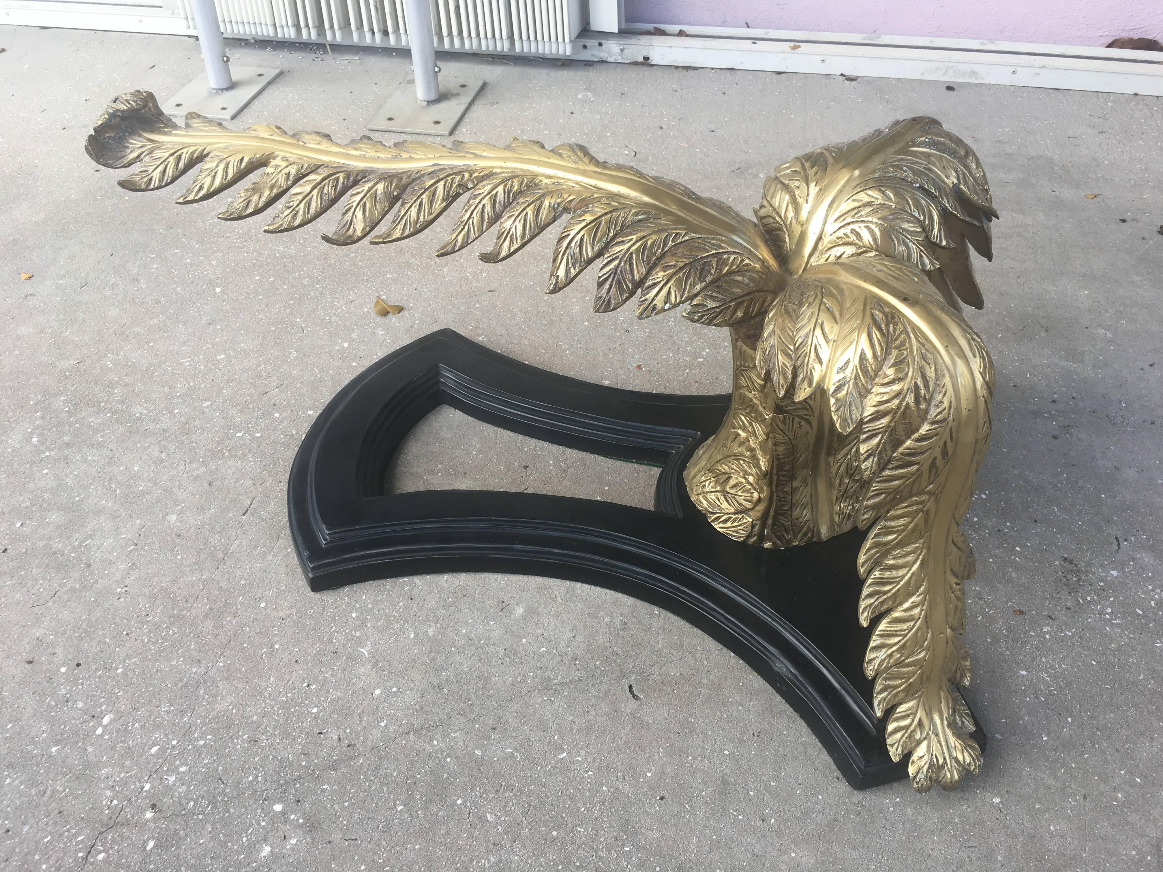Vintage Brass Palm Tree Coffee Cocktail Table Tropical Palm Beach  For Sale 1