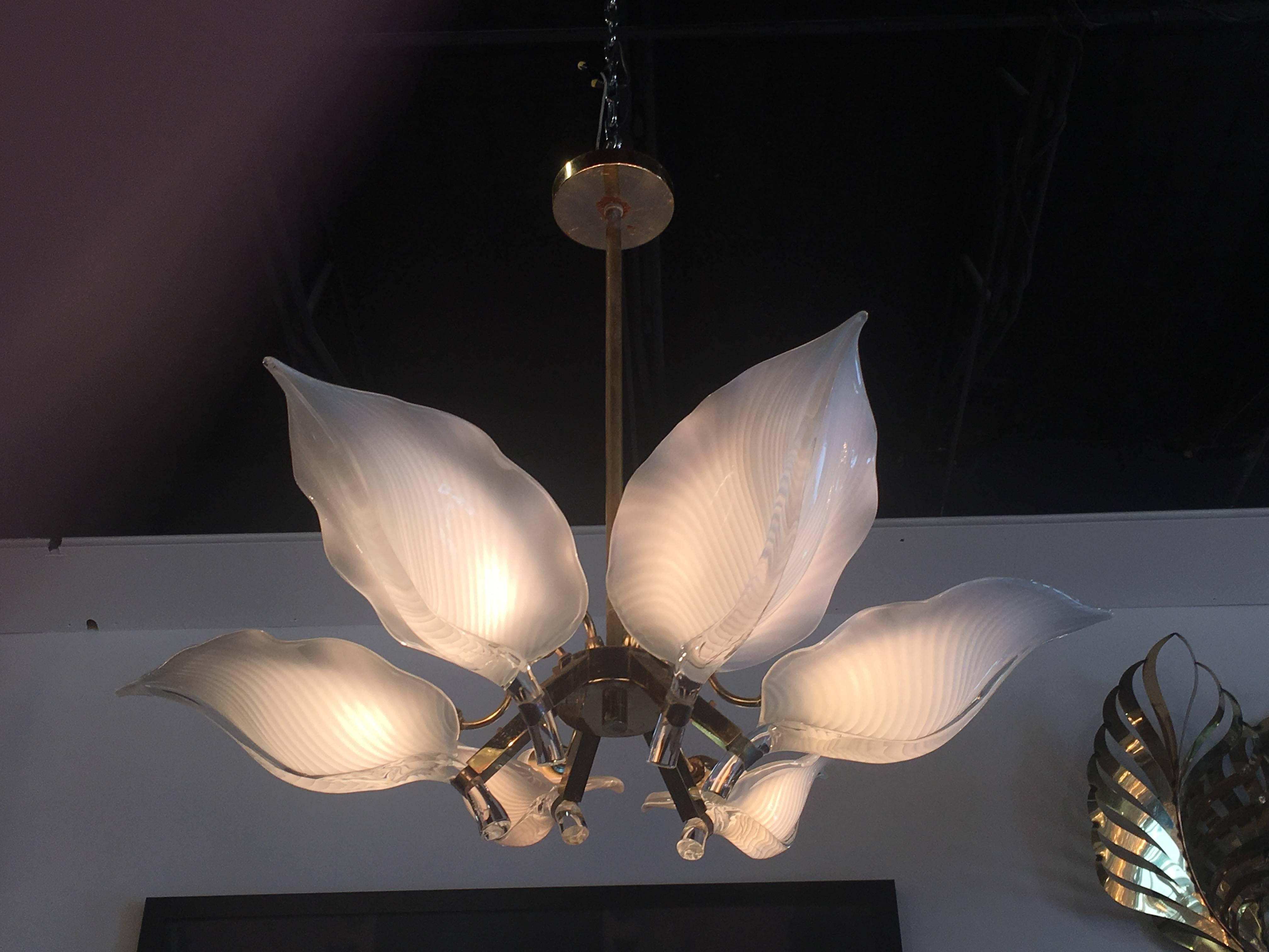 murano leaf chandelier