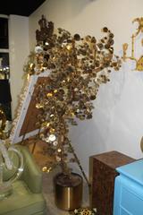 Curtis Jere Brass Raindrop Tree Vintage Sculpture Plant Pot Hollywood Regency
