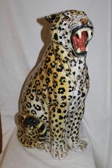 Vintage Italian Terra Cotta Cheetah Statue