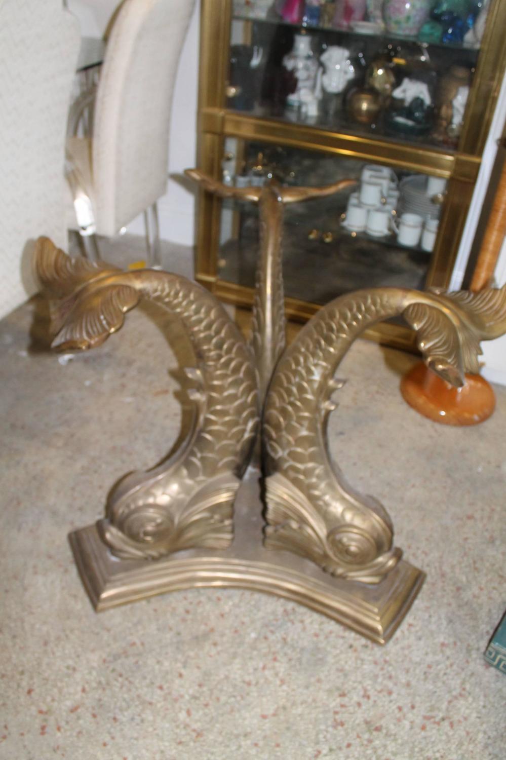 Vintage Italian Brass Koi Fish Table Base For Sale at 1stdibs