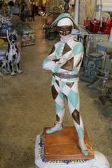 Vintage Harlequin Jester Table Lamp by Marbro in the Style of Saint-Marceaux