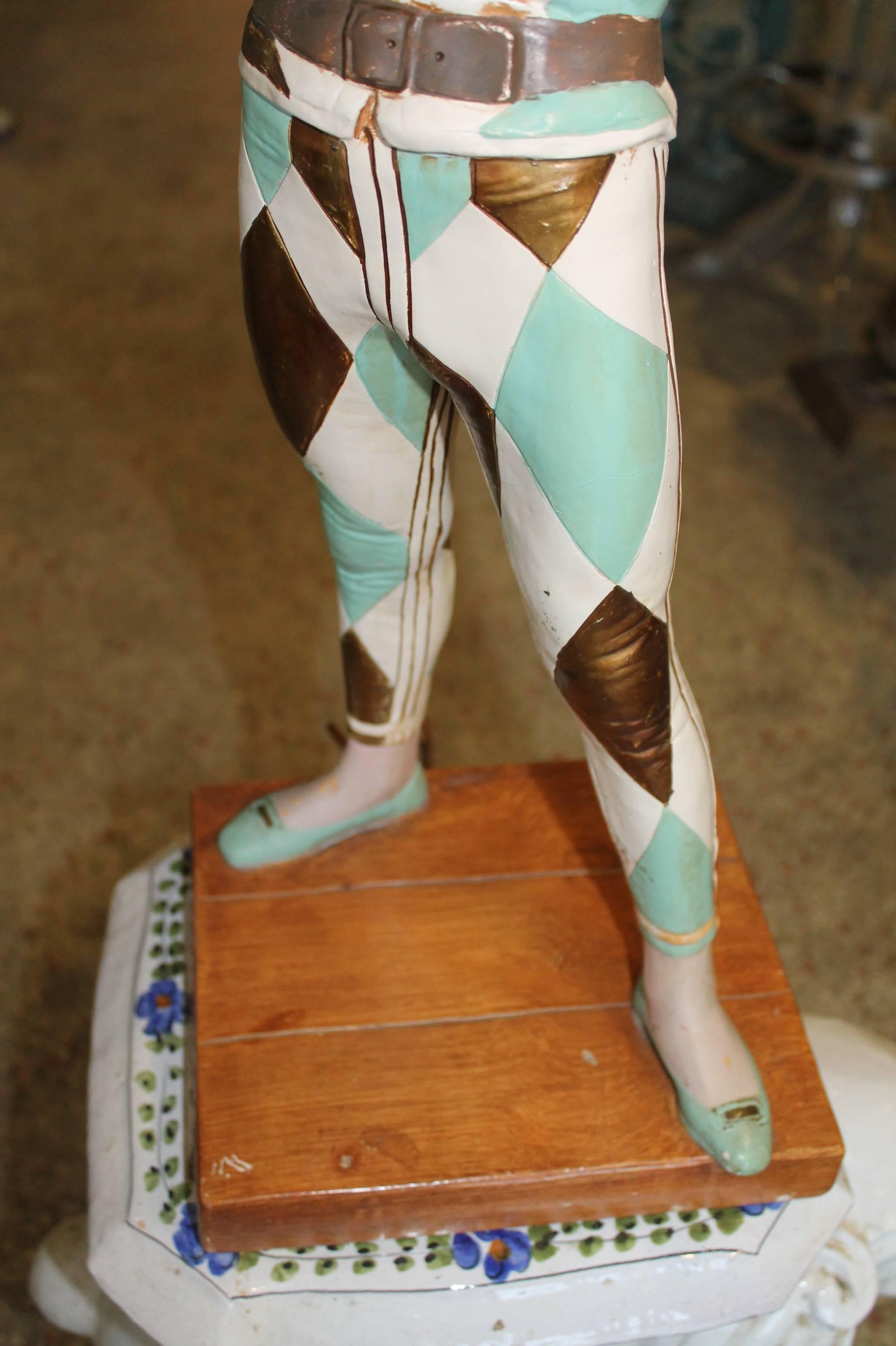 Vintage Harlequin Jester Table Lamp by Marbro in the Style of Saint-Marceaux In Good Condition In West Palm Beach, FL