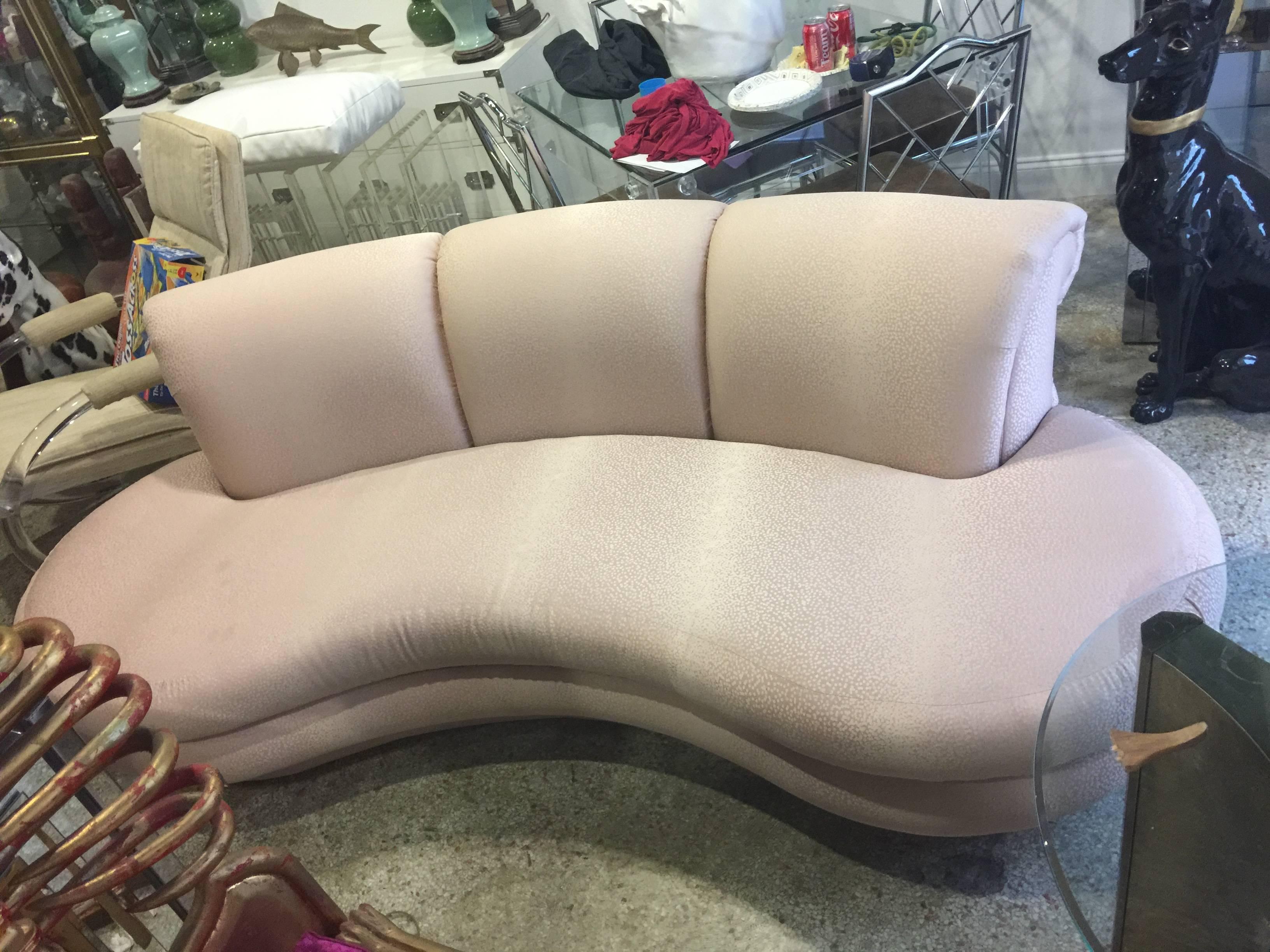 vintage curved couch