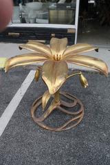 Hollywood Regency Gilt Metal Lily Flower Dining Table Center by Arthur Court