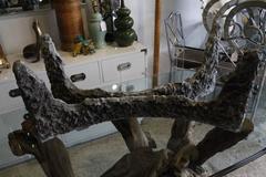 Paul Evans Style Vintage Brutalist Metal Coffee or Cocktail Table