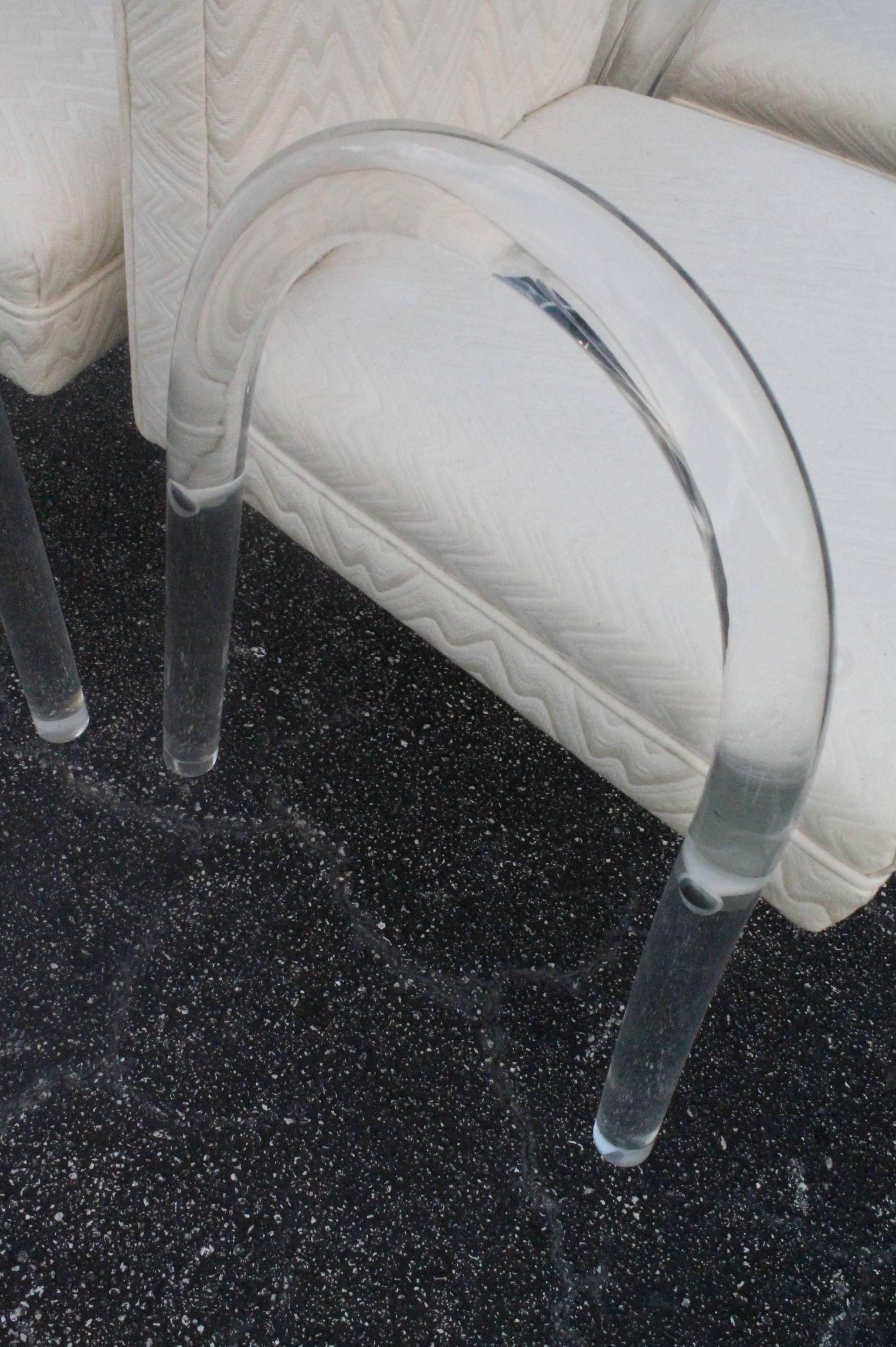 Set of 8, 10, 11 Charles Hollis Jones Lucite Waterfall Arm Dining Chairs CHJ  1