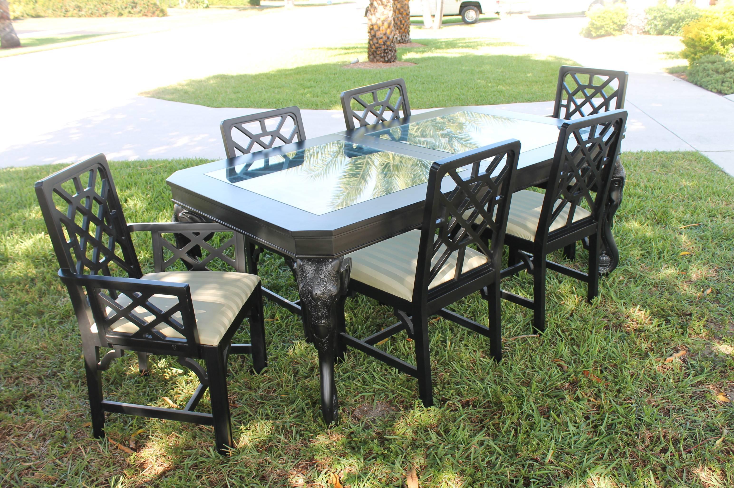 American Set of Six Fretwork Chinese Chippendale Dining Chairs For Sale