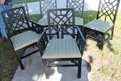 Set of Six Fretwork Chinese Chippendale Dining Chairs