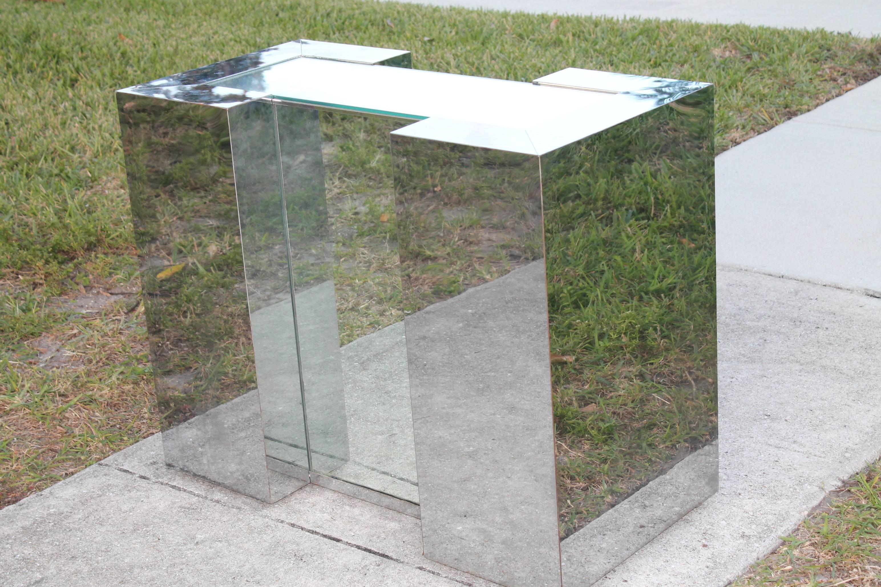 mirrored table base