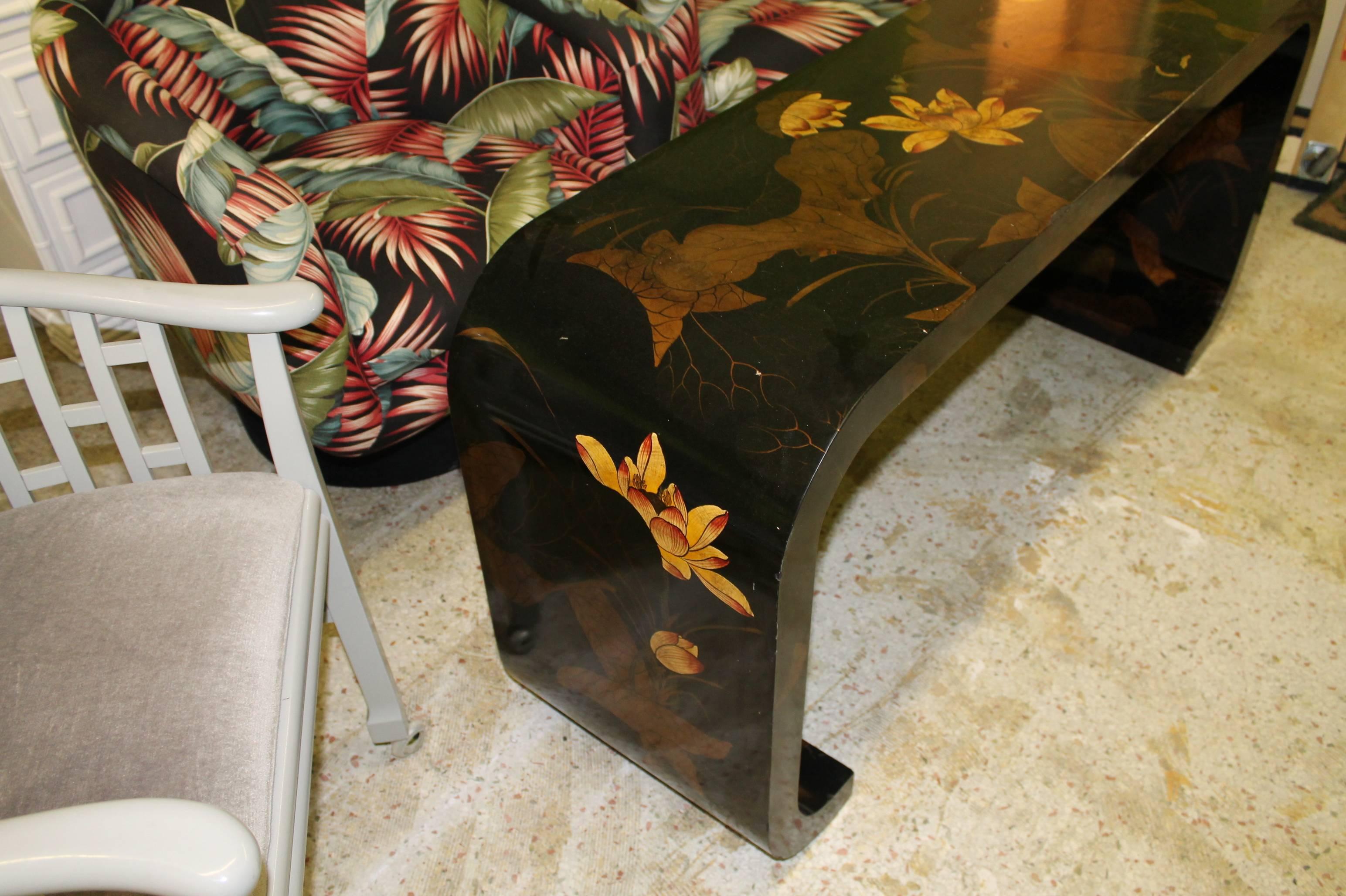 hollywood regency console table