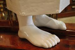 Italian Taste Setter Sigma Face Pottery Head Feet Ceramic Foot Vase Planter Pot