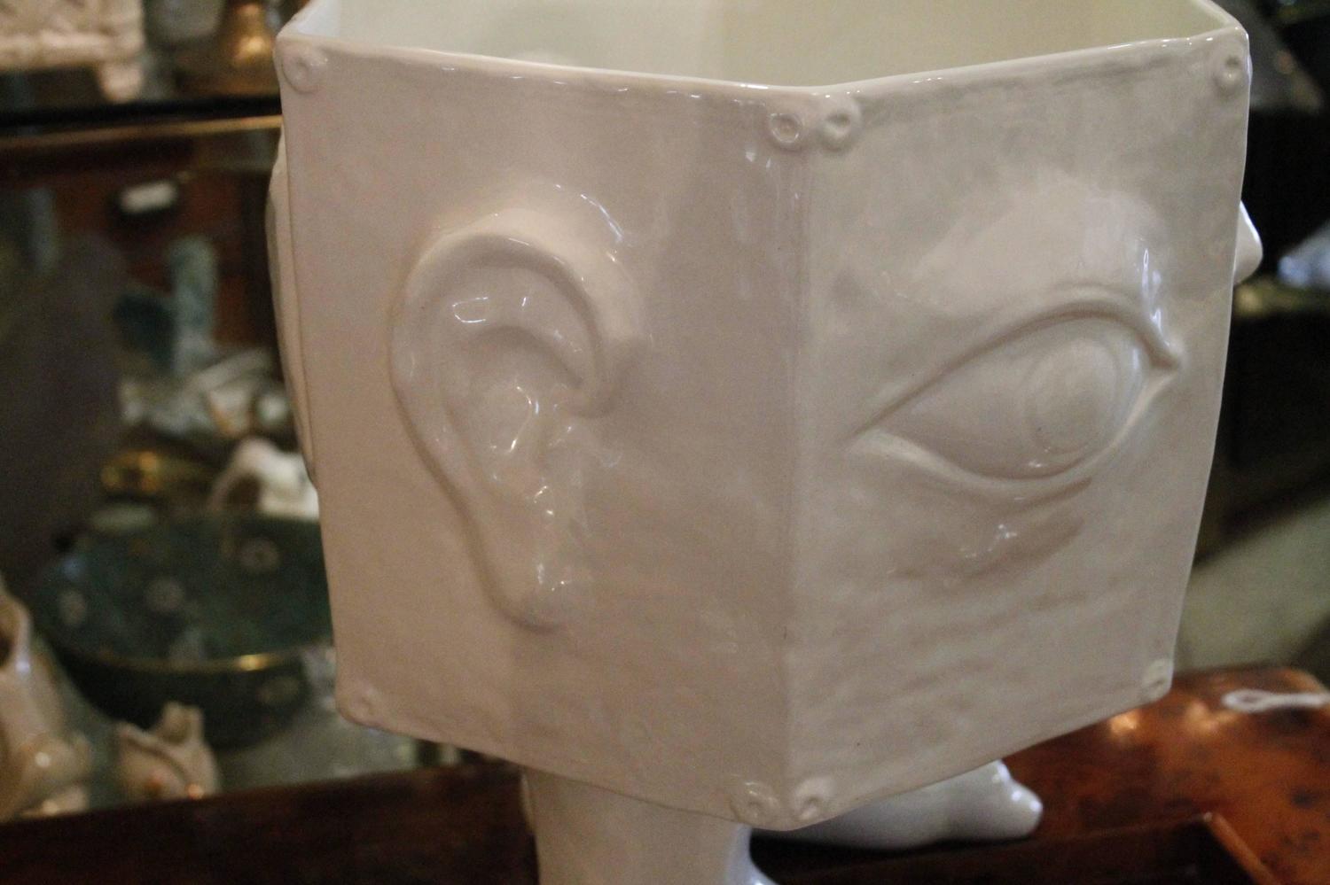 Italian Taste Setter Sigma Face Pottery Head Feet Ceramic Foot Vase ...