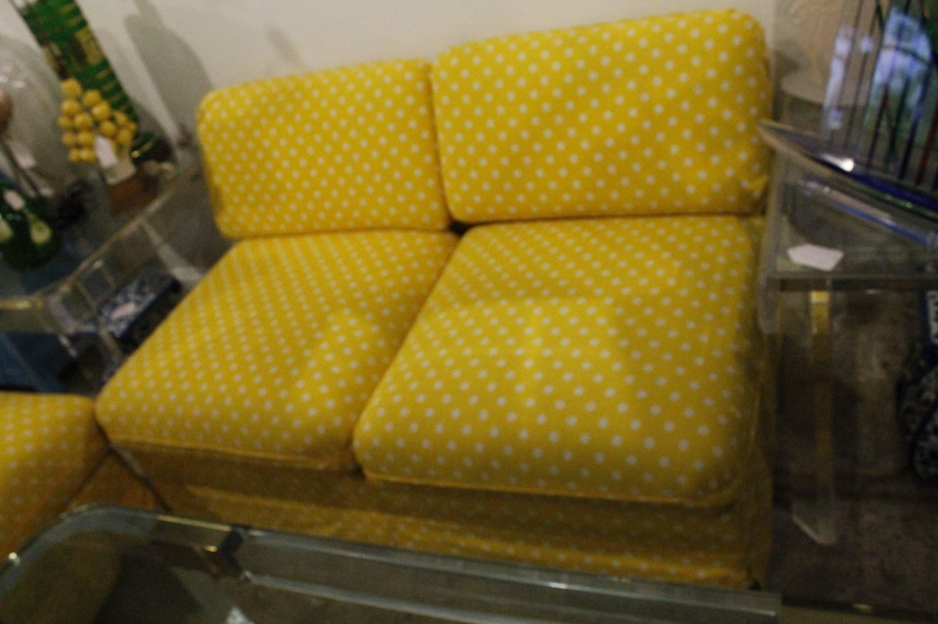 Tissu d'ameublement Paire de canapés ou fauteuils Thayer Coggin de Milo Baughman en vente