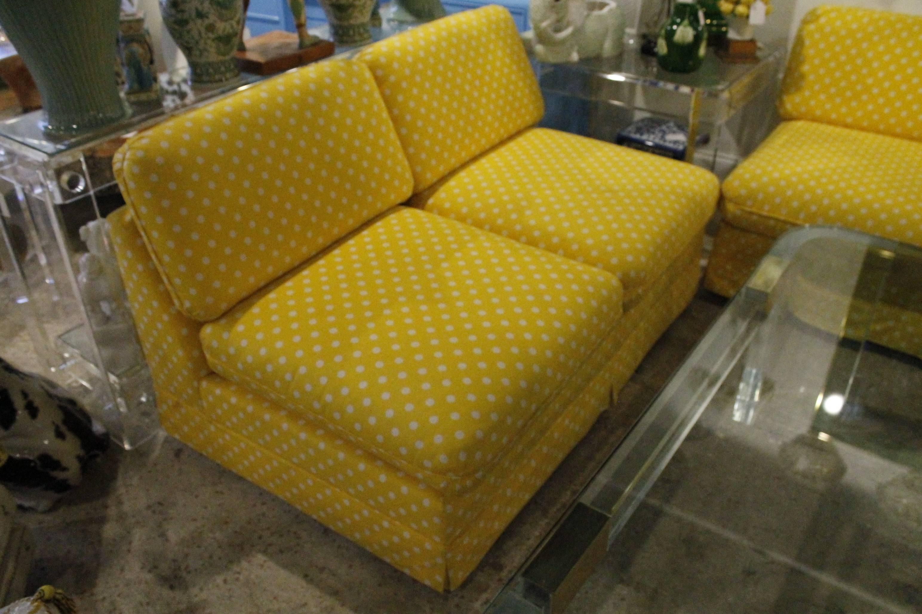 Thayer Coggin Pair of Slipper Sofas or Loveseats by Milo Baughman 1