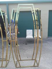 Pair of Brass Art Deco Etageres Shelves Shelf Hollywood Regency Mid-Century