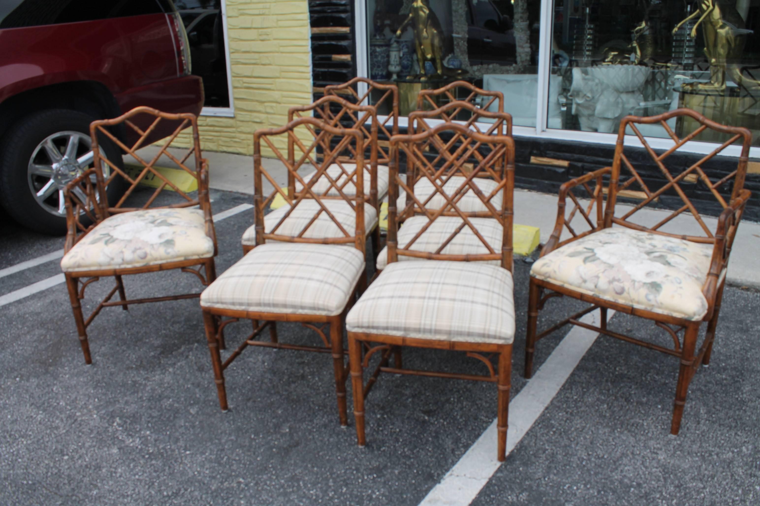 faux bamboo chippendale chairs