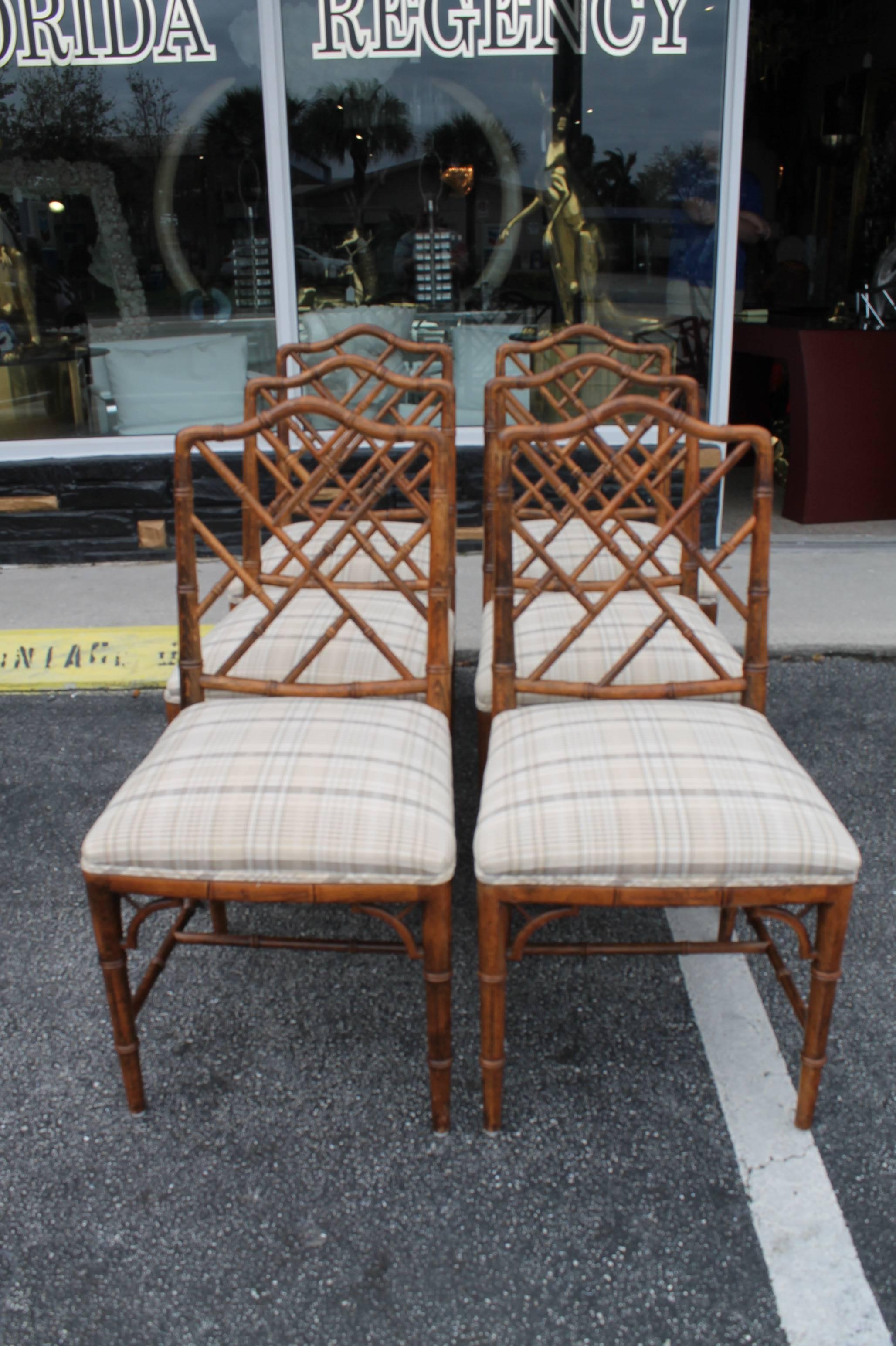 faux bamboo chinese chippendale chairs
