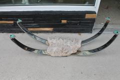 Crystal Quartz Rock Stone Geode Vintage Agate Chrome Coffee Cocktail Table