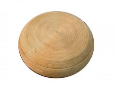 Pencil Reed Bamboo Vintage Coffee Cocktail Table Round Swivel Crespi Styl