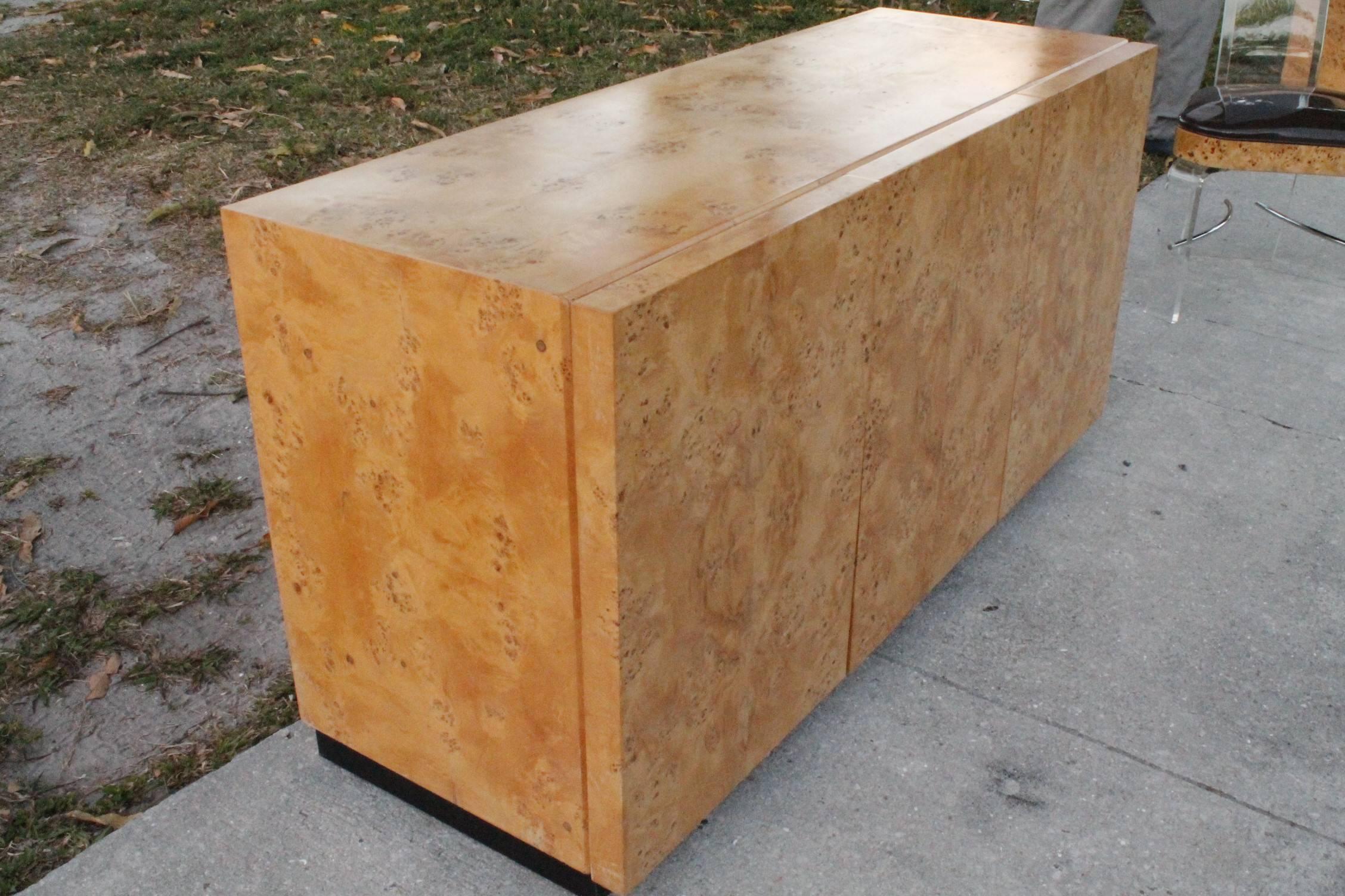 burl wood credenza