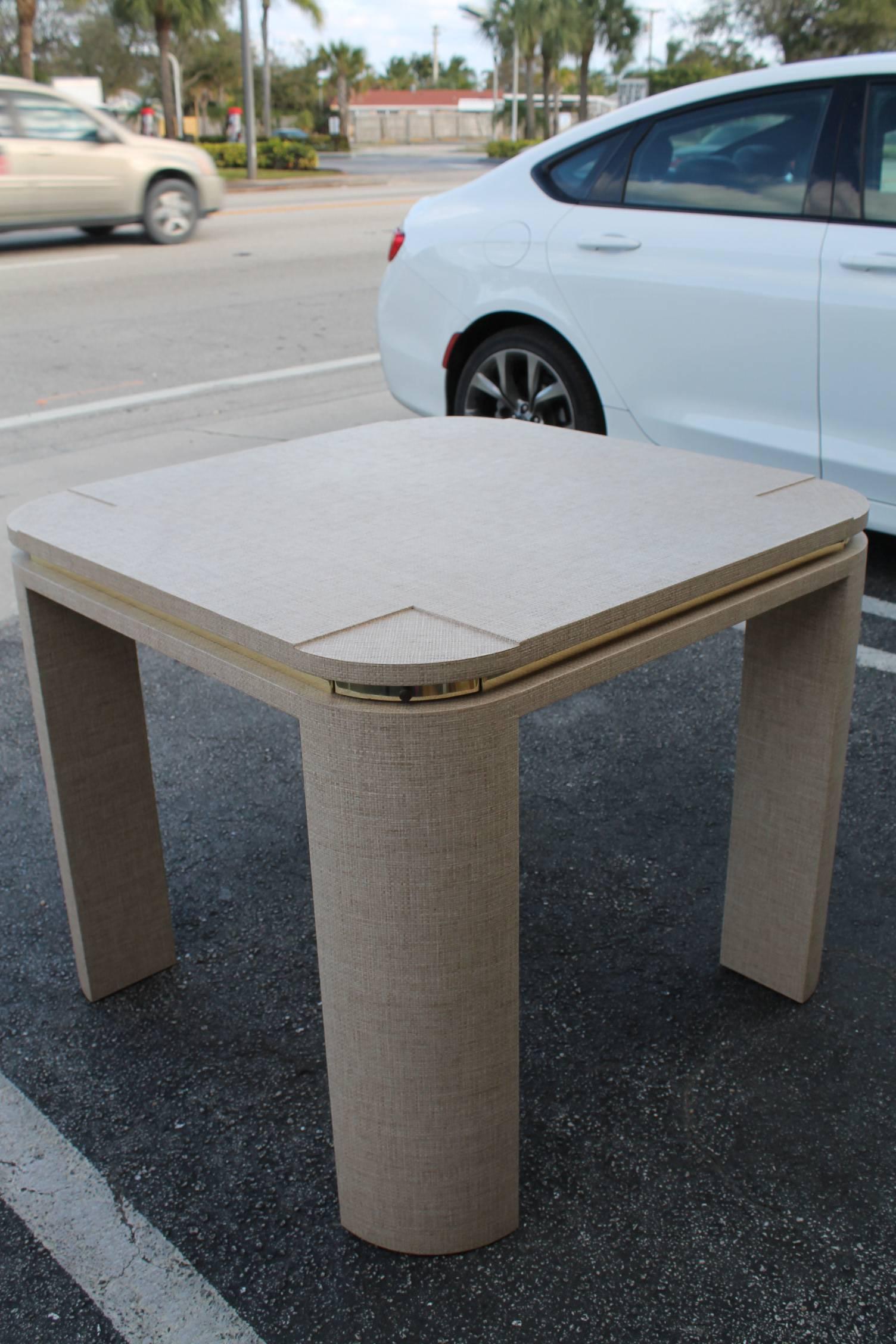 grasscloth game table