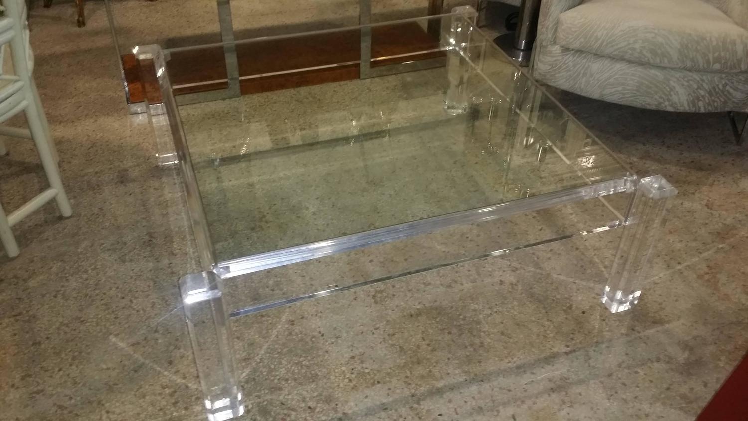 Lucite Coffee Cocktail Table Vintage MidCentury Modern Hollywood