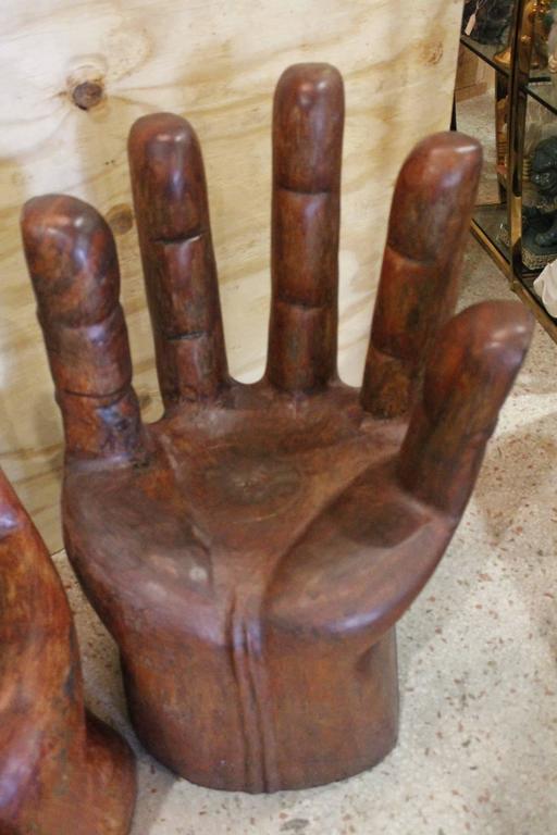 Hand Chairs Pair Vintage of Fingers Wood Childs Childrens Seats Right