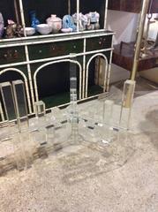 Lucite Skyscraper Architectural Dining Table Desk Double Base Column Pedestal