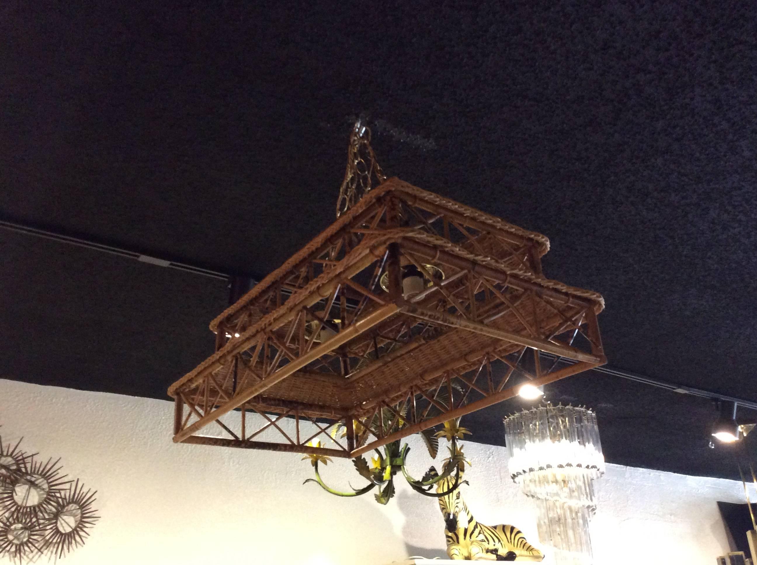 vintage bamboo chandelier