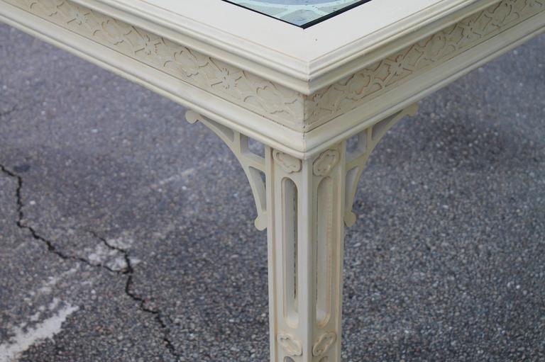 Vintage Fretwork Fret Chinese Chippendale Dining Table Hollywood Regency  In Good Condition For Sale In West Palm Beach, FL
