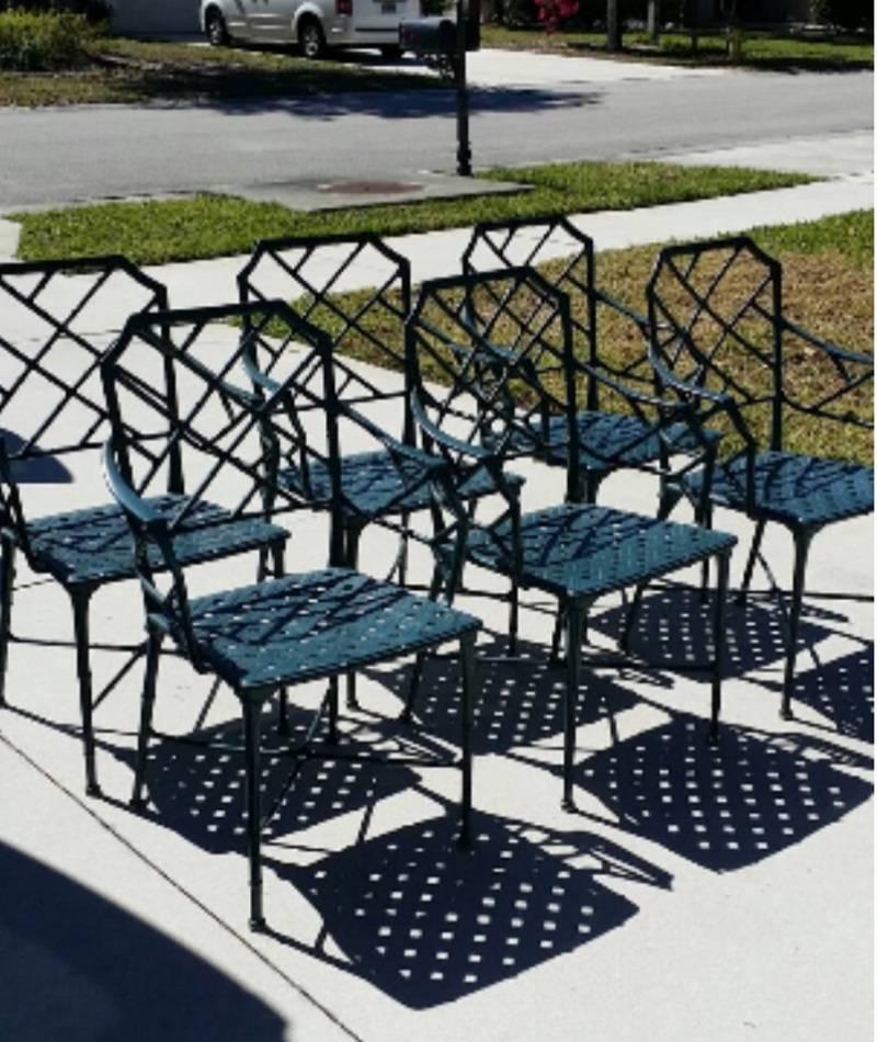 9 Pc Brown Jordan Calcutta Patio Set Dining Table Arm Chairs End Tables