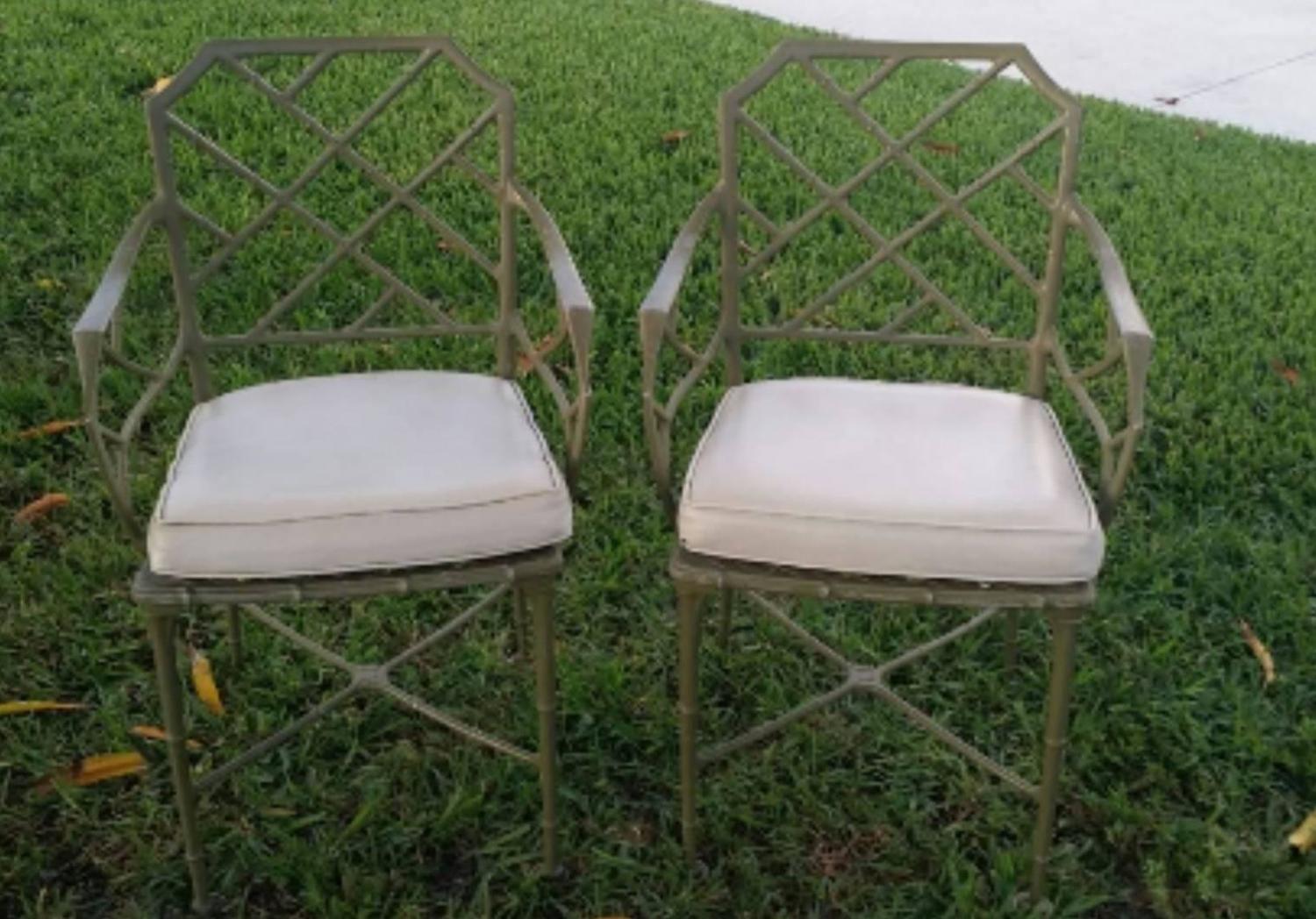 Brown Jordan SevenPiece Calcutta Faux Bamboo Patio Set of Dining Table