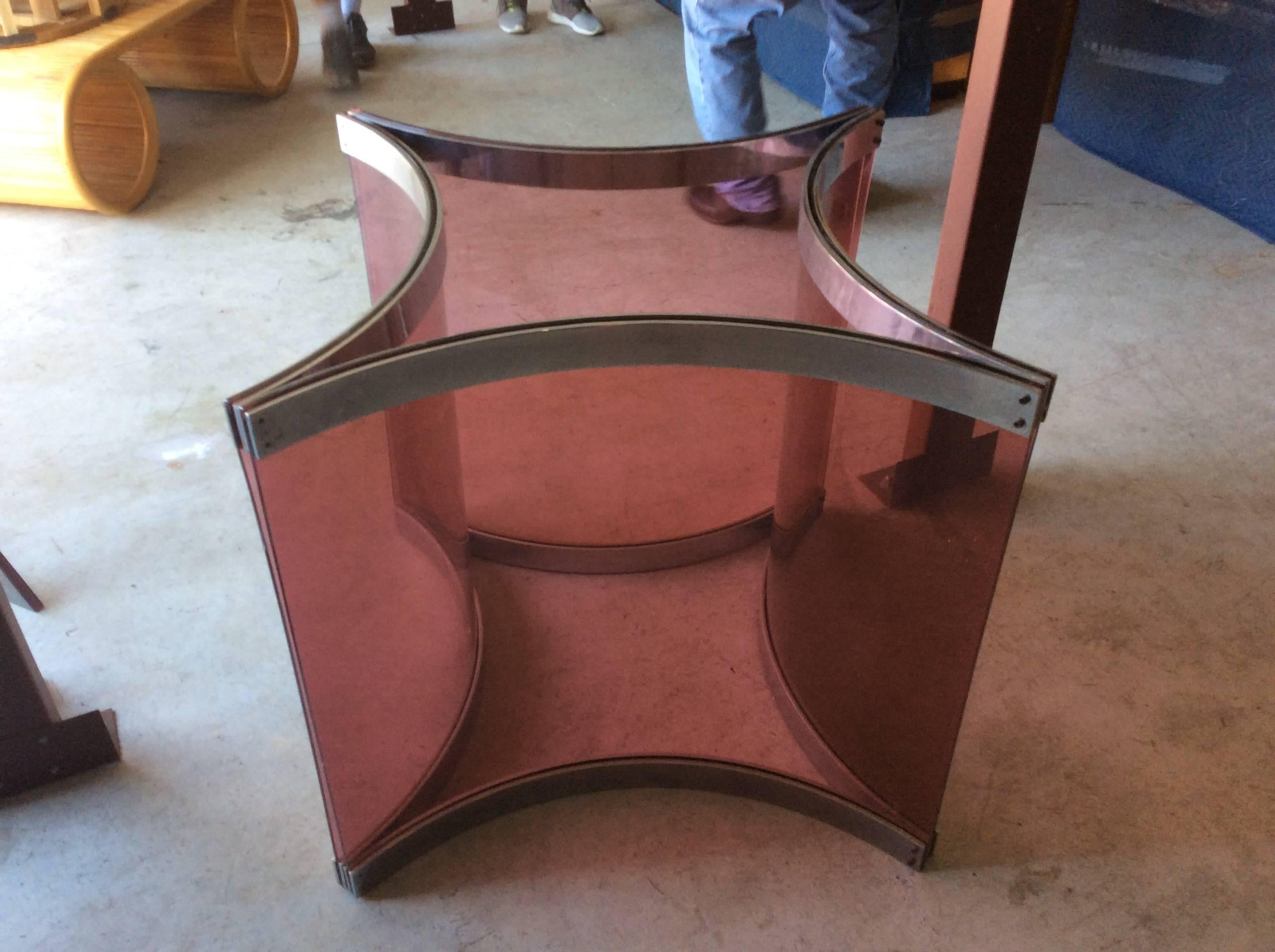 20th Century Alessandro Albrizzi Purple Lucite Vintage Chrome Dining Table Game Base For Sale