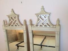 Pair Pagoda Wall Mirrors, NEWLY LACQUERED Chinese Chippendale Chinoiserie