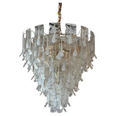 Vintage-Kronleuchter „Murano Mazzega“ von Carlo Nason, Messing und Glas, Italien, 1960er Jahre