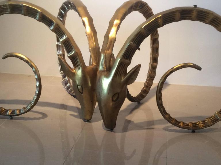 Pair Of Ram S Head Ibex Vintage Gazelle Dining Table Or Desk Pair Of Ram S Head Ibex Vintage Gazelle Dining Table Or Desk