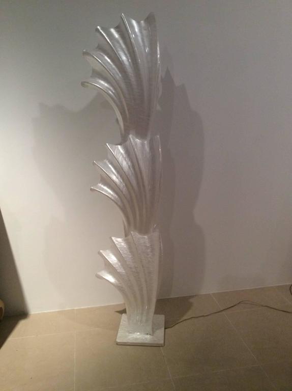 Rougier Seashell Shell Monumental Vintage Floor Lamp Feather Palm Hollywood Regency Rougier Seashell Shell Monumental Vintage Floor Lamp Feather Palm Beach For